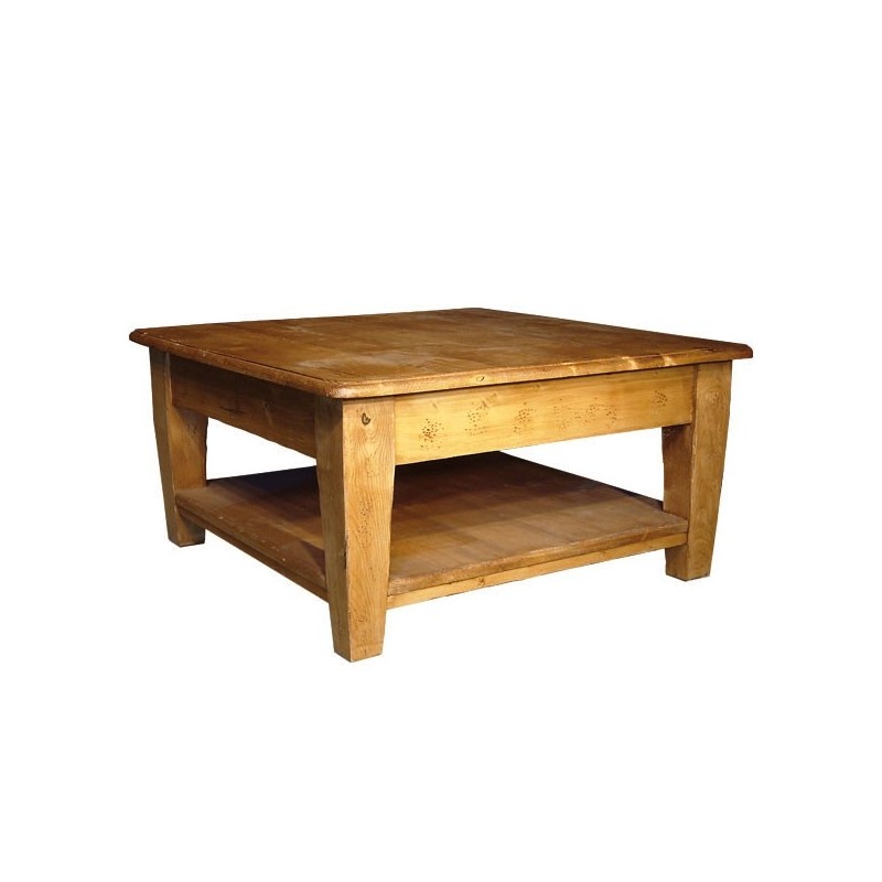 Table de salon carrée 90 cm Table de salon double plateaux