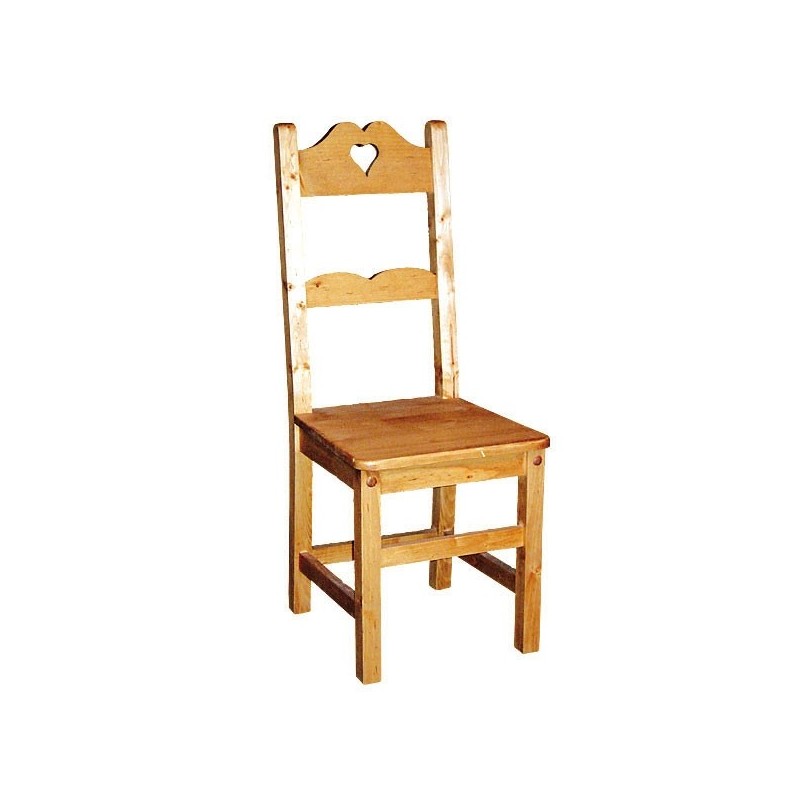 Chaise coeur en épicéa huilé