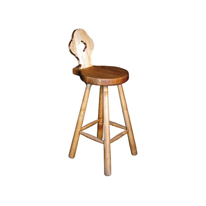 Tabouret Bar en bois avec dossier
