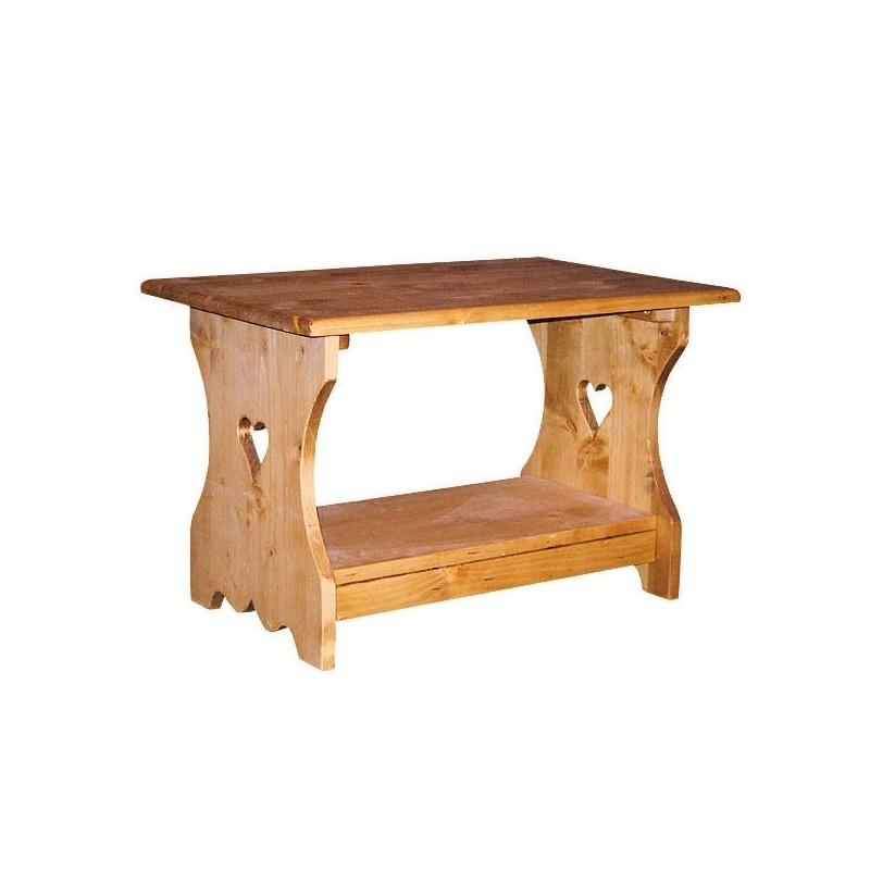 Table basse double plateau cœur